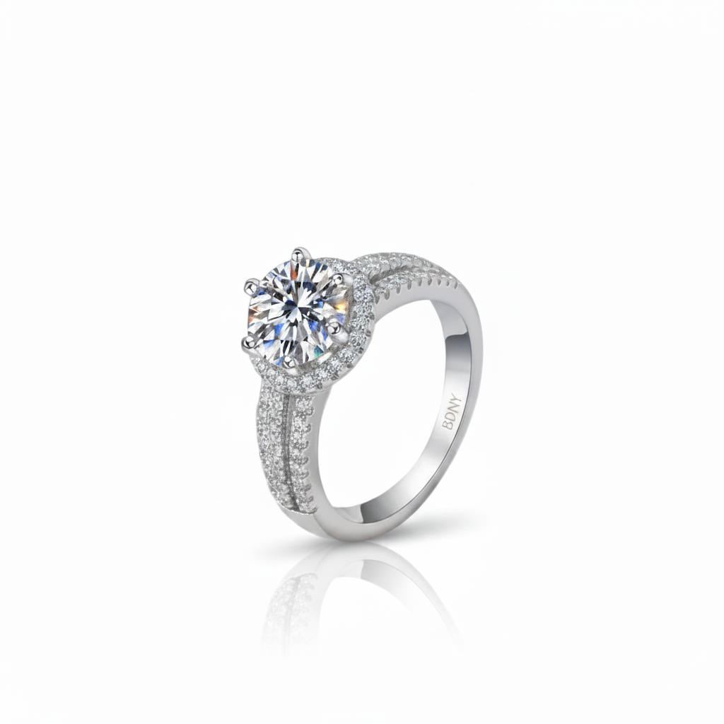 3ct Round Brilliant Cut Diamond Option Halo Engagement Ring-Black Diamonds New York