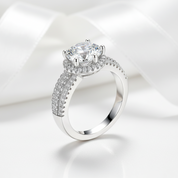 3ct Round Brilliant Cut Diamond Halo Engagement Ring-Black Diamonds New York