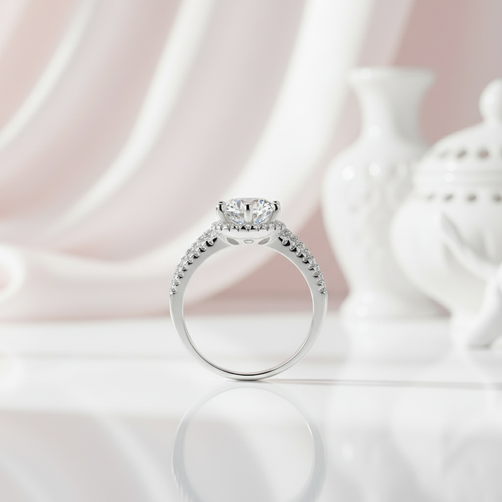 3ct Round Brilliant Cut Diamond Option Halo Engagement Ring-Black Diamonds New York