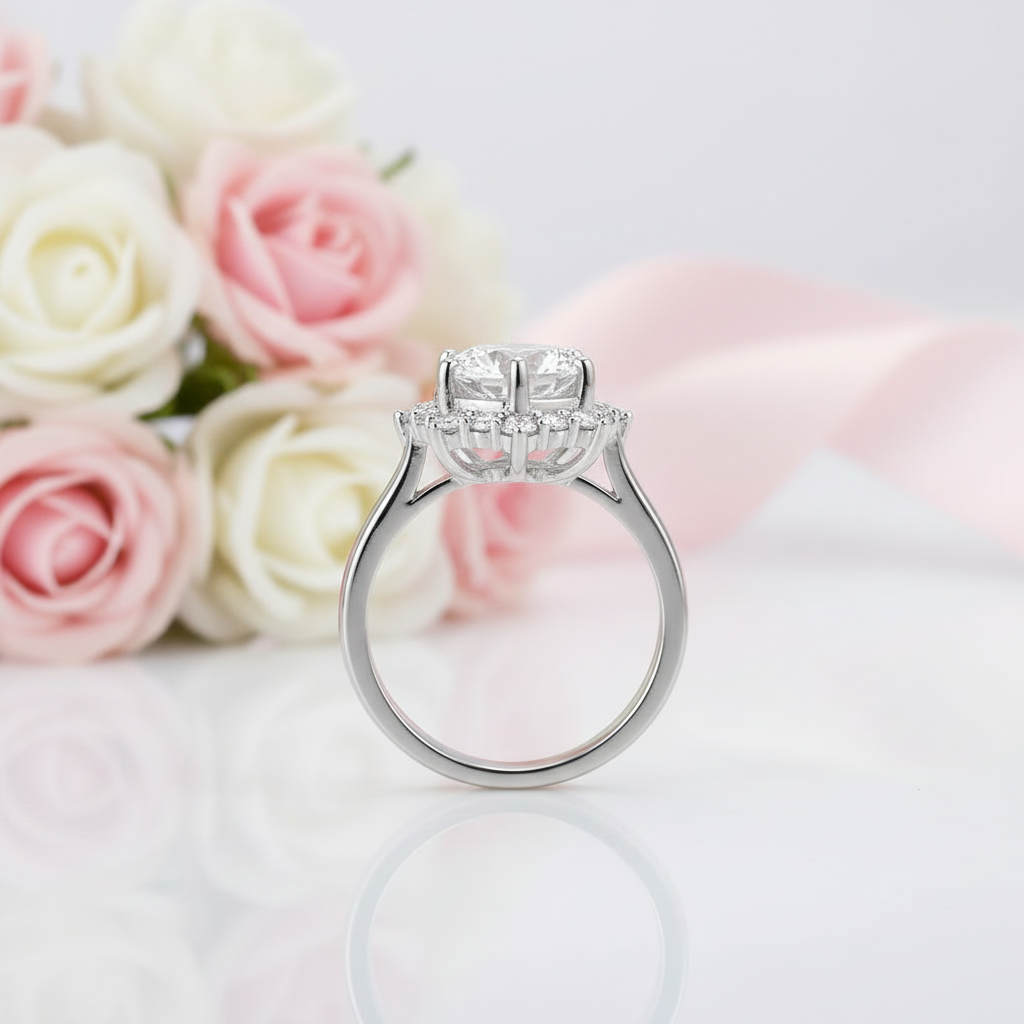 3ct Round Cut Diamond Snow Flake Engagement Ring-Black Diamonds New York