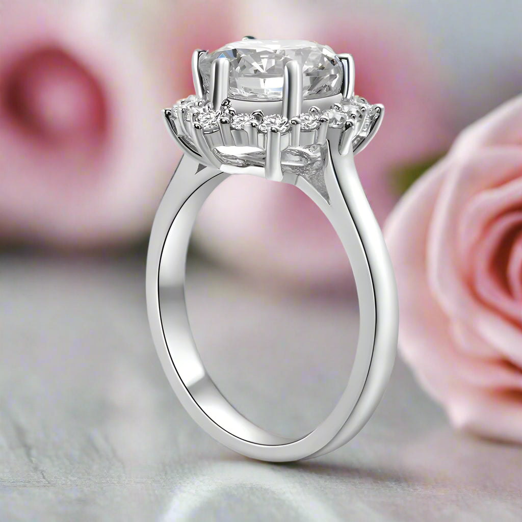 3ct Round Cut Diamond Snow Flake Engagement Ring-Black Diamonds New York