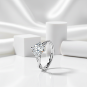 3ct Round Cut Diamond Twist Band Engagement Ring-Black Diamonds New York