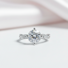 3ct Round Cut Diamond Option Twist Band Engagement Ring