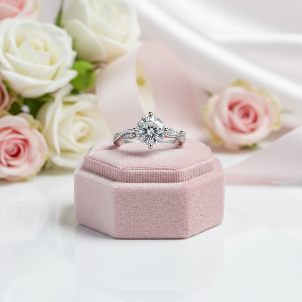 3ct Round Cut Diamond Option Twist Band Engagement Ring-Black Diamonds New York