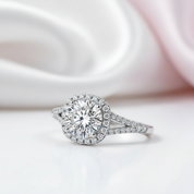 3ct Round Diamond Halo Ring