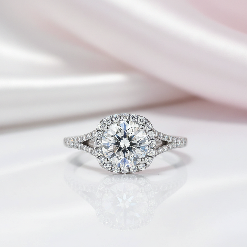 3ct Round Diamond Option Halo Ring-Black Diamonds New York