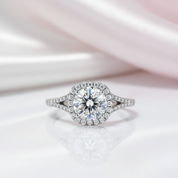 3ct Round Diamond Halo Ring