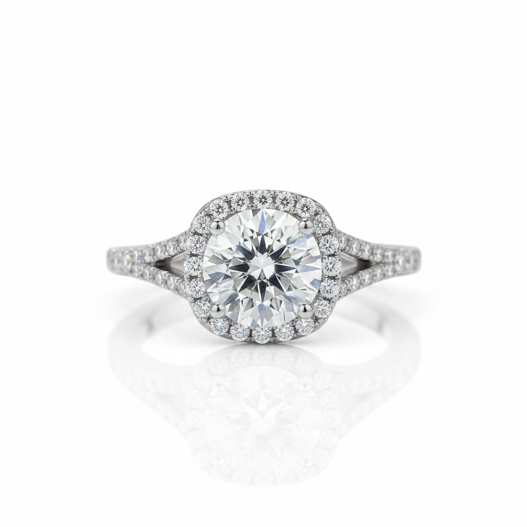 3ct Round Diamond Option Halo Ring-Black Diamonds New York