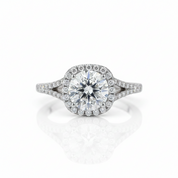 3ct Round Diamond Option Halo Ring-Black Diamonds New York