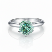 3ct Round Green Diamond Option Solitaire Engagement Ring-Black Diamonds New York