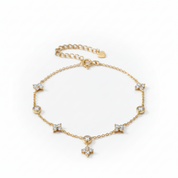 3mm Diamond Option Four-leaf Flower Adjustable Bracelet-Black Diamonds New York