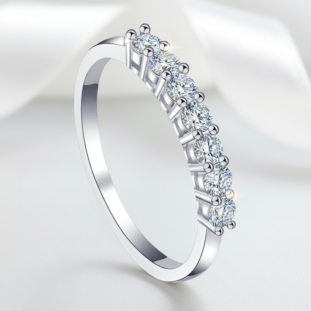 3mm Half Eternity Diamond Wedding Ring-Black Diamonds New York