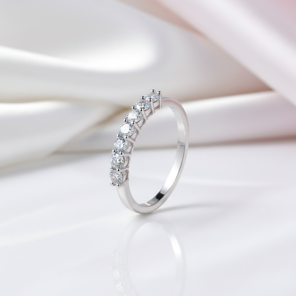 3mm Half Eternity Diamond Option Wedding Ring-Black Diamonds New York