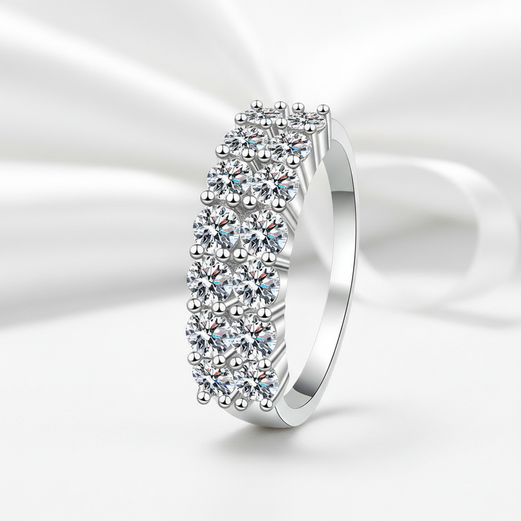 3mm Half Eternity Diamond Wedding Ring-Black Diamonds New York