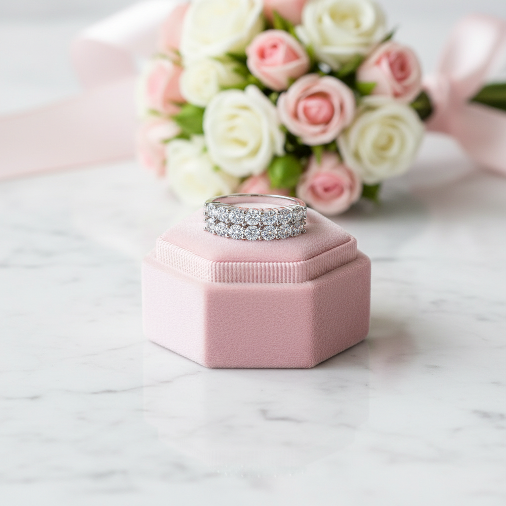 3mm Half Eternity Diamond Wedding Ring-Black Diamonds New York