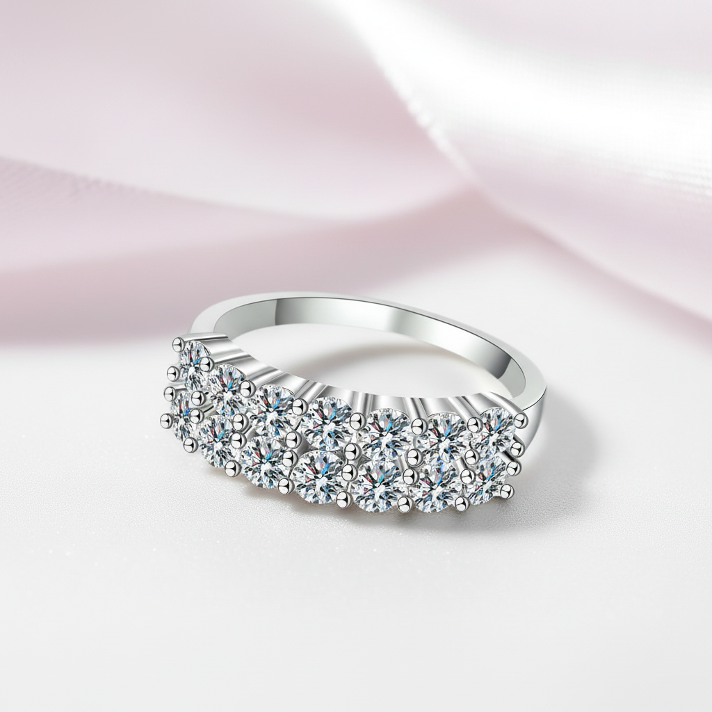 3mm Half Eternity Diamond Option Wedding Ring-Black Diamonds New York