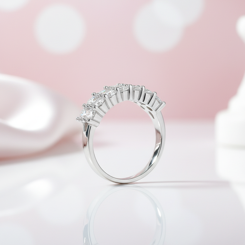 3mm Half Eternity Diamond Wedding Ring-Black Diamonds New York