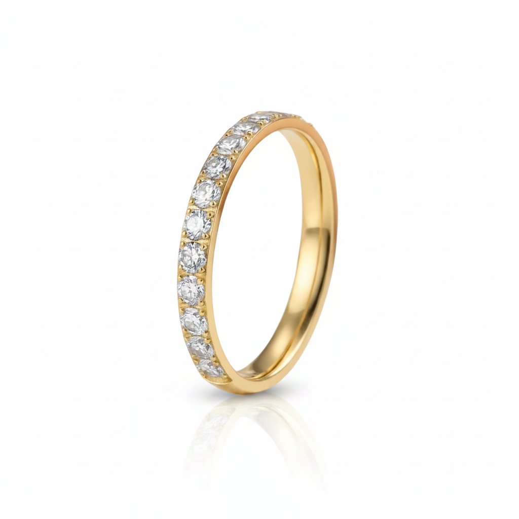 3mm Eternity Diamond Option Statement Titanium Wedding Band-Black Diamonds New York