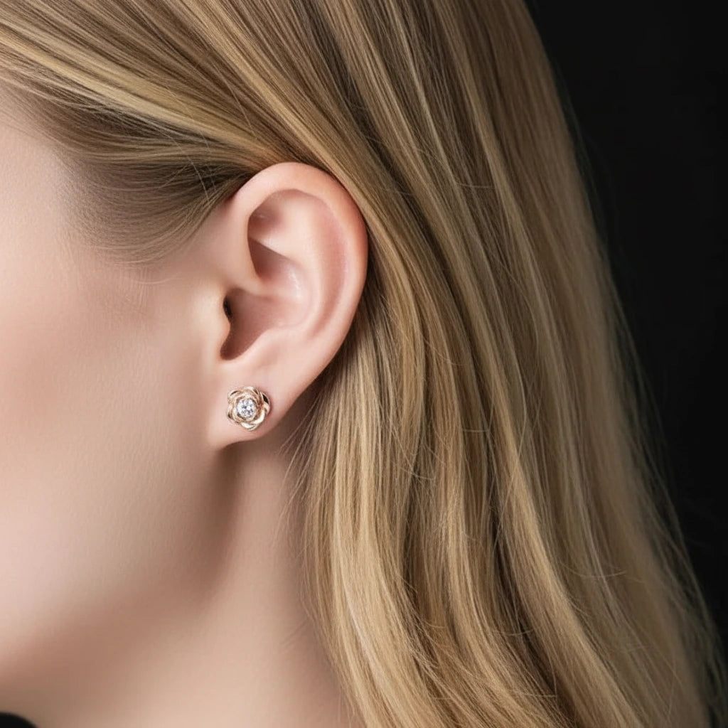 3mm Rose Diamond Stud Earring-Black Diamonds New York