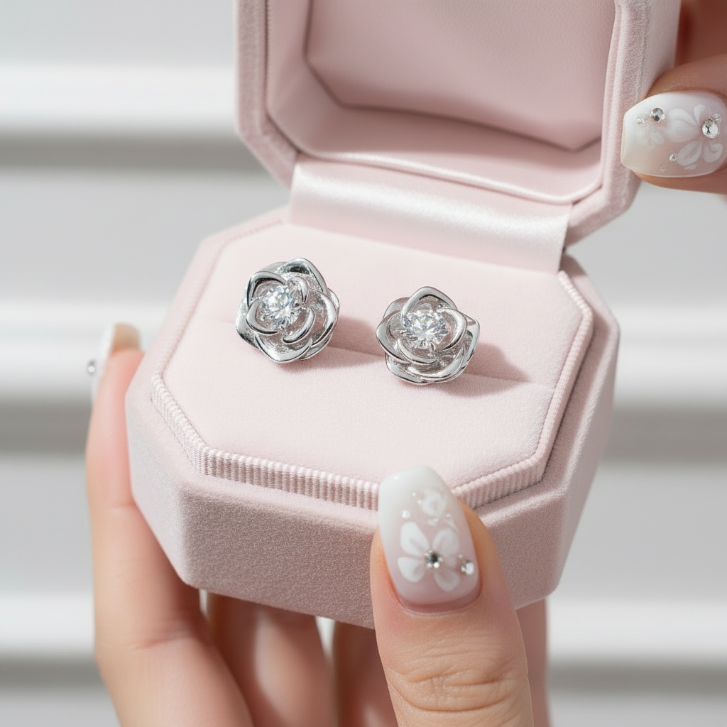 3mm Rose Diamond Stud Earring-Black Diamonds New York