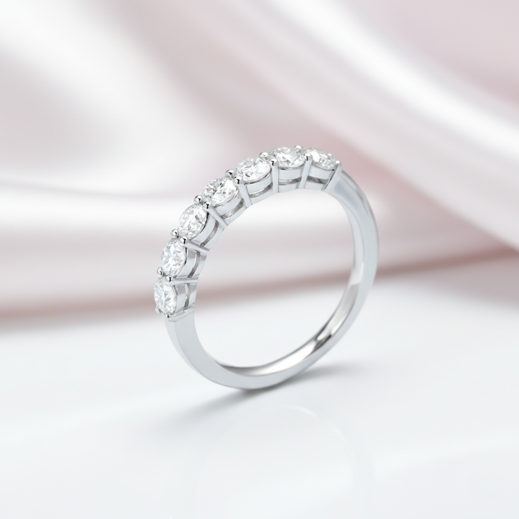 3mm Round Cut Diamond Option Eternity Wedding Band-Black Diamonds New York