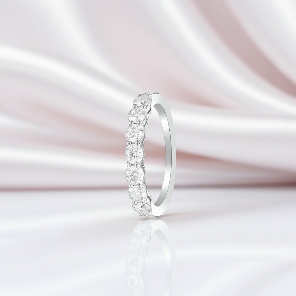 3mm Round Cut Diamond Option Eternity Wedding Band-Black Diamonds New York