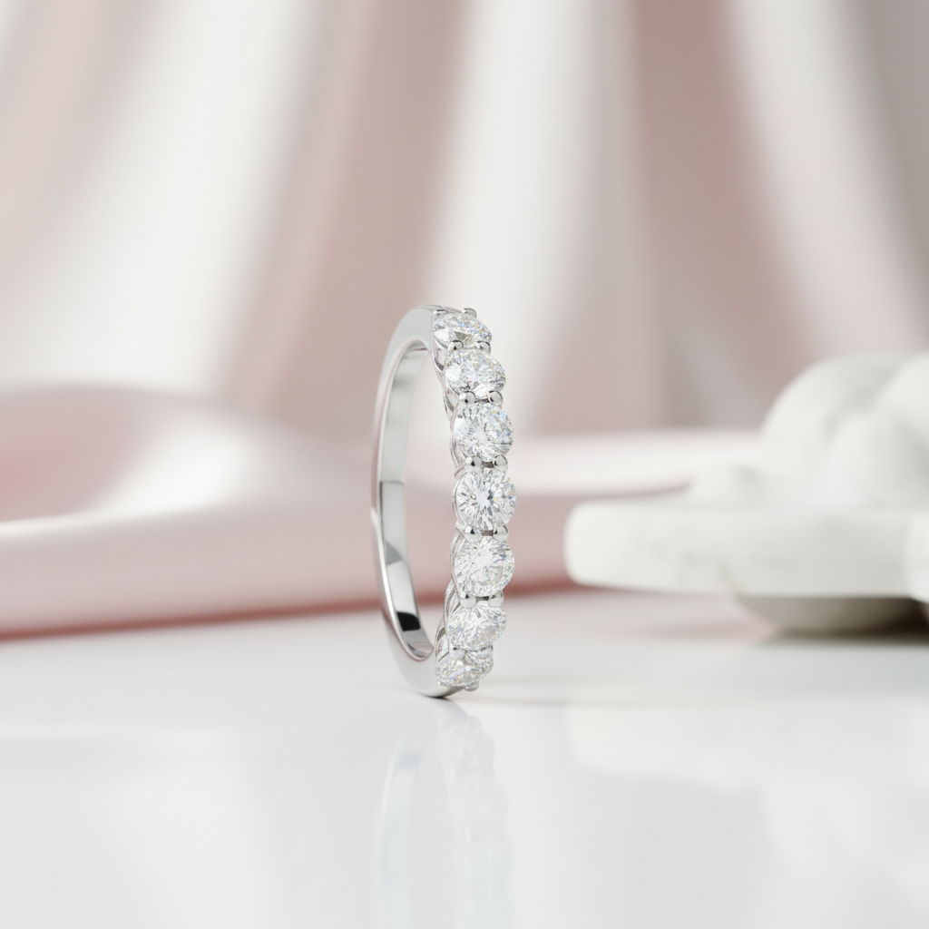 3mm Round Cut Diamond Option Eternity Wedding Band-Black Diamonds New York