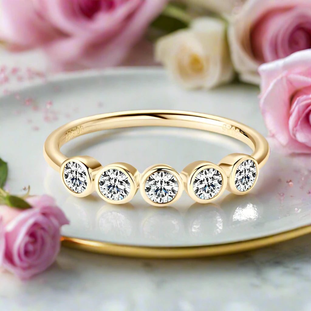 3mm Round Diamond Wedding Band in Bezel Setting-Black Diamonds New York