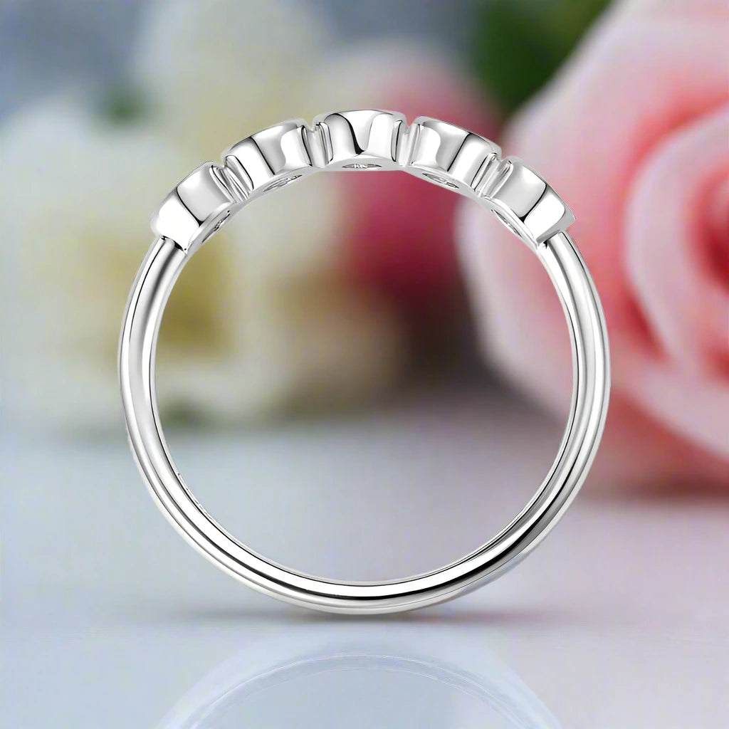 3mm Round Diamond Wedding Band in Bezel Setting-Black Diamonds New York