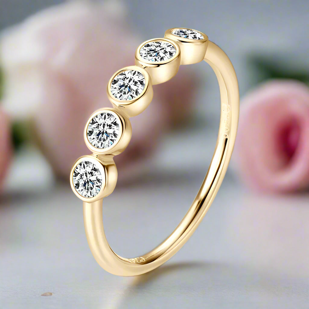 3mm Round Diamond Wedding Band in Bezel Setting-Black Diamonds New York