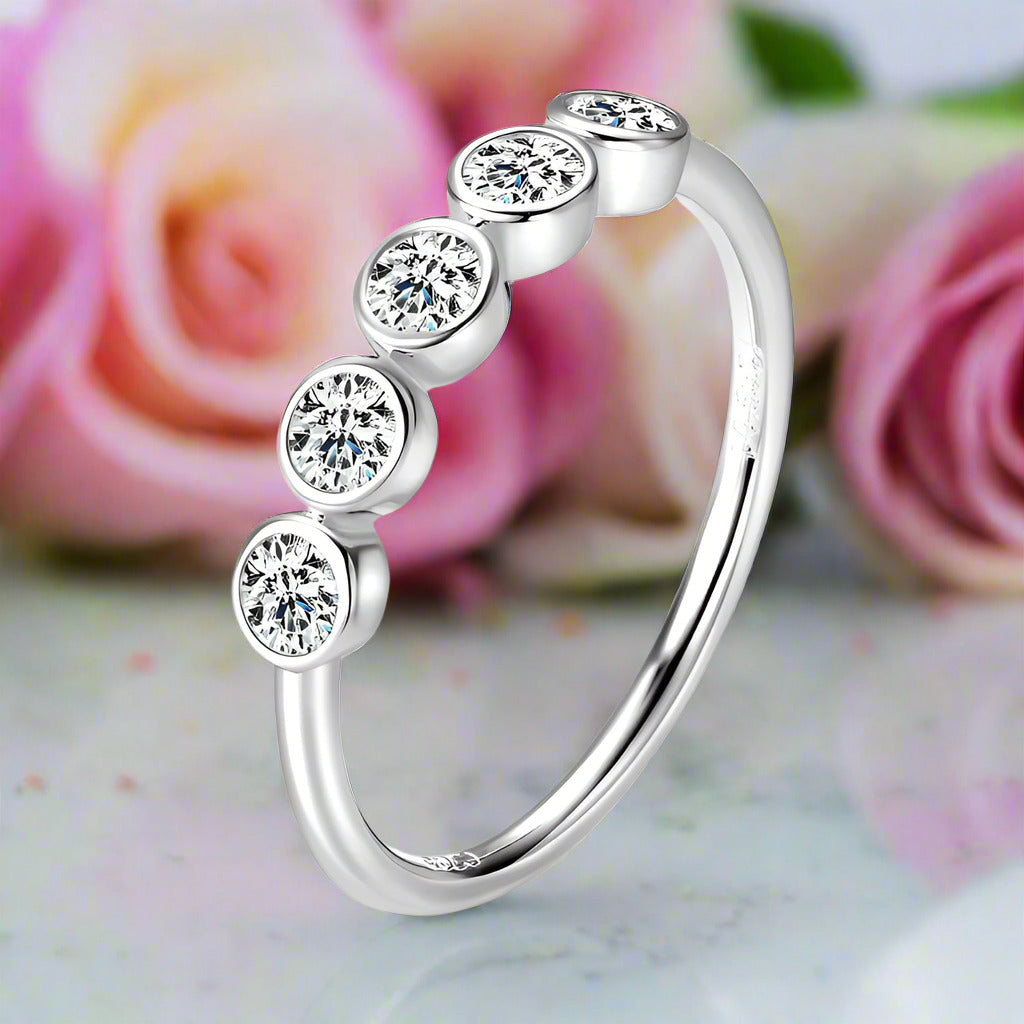 3mm Round Diamond Wedding Band in Bezel Setting-Black Diamonds New York