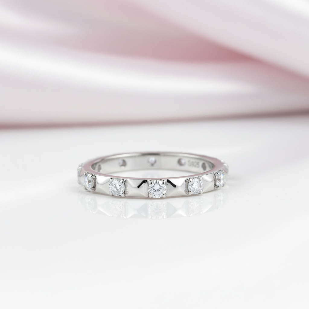3mm Round Diamond Option Eternity Wedding Band-Black Diamonds New York