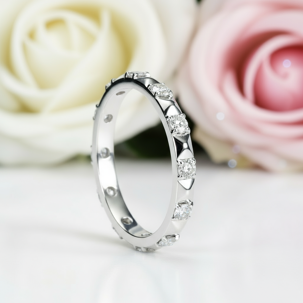 3mm Round Diamond Eternity Wedding Band-Black Diamonds New York