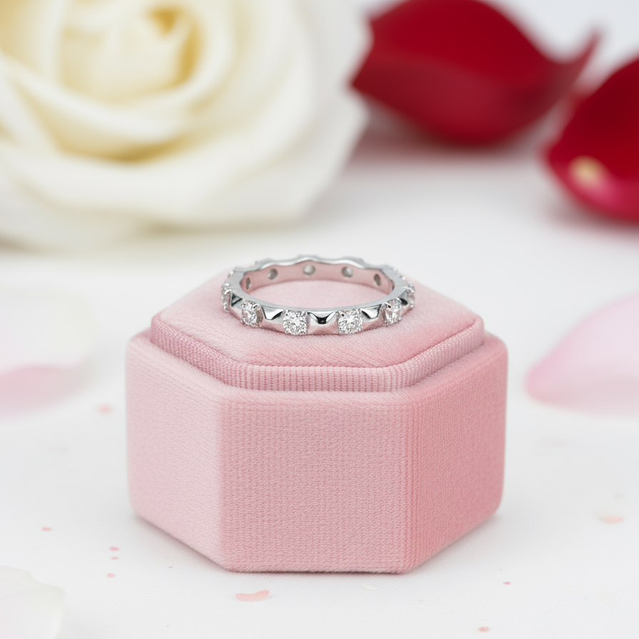 3mm Round Diamond Eternity Wedding Band-Black Diamonds New York