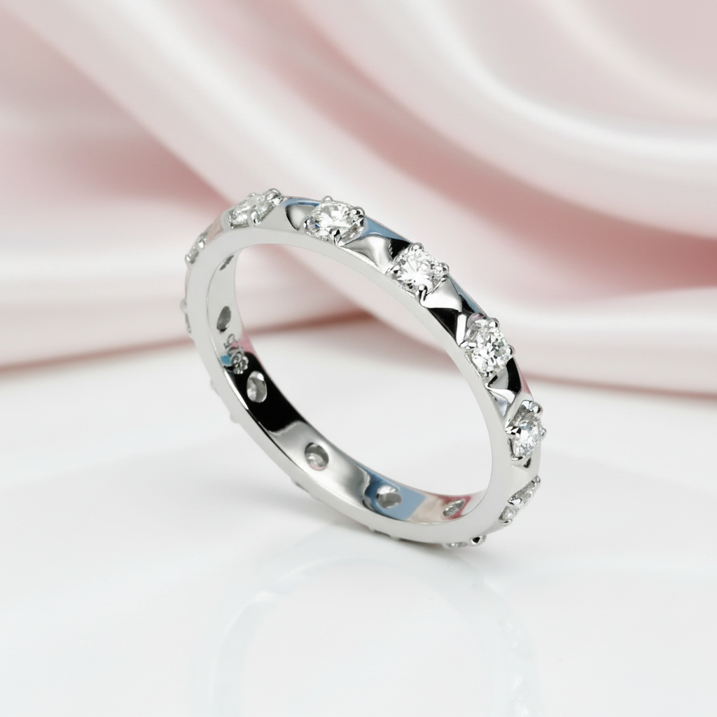 3mm Round Diamond Option Eternity Wedding Band-Black Diamonds New York