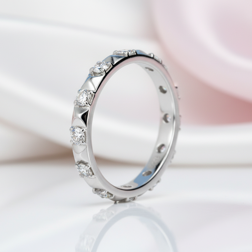 3mm Round Diamond Option Eternity Wedding Band-Black Diamonds New York