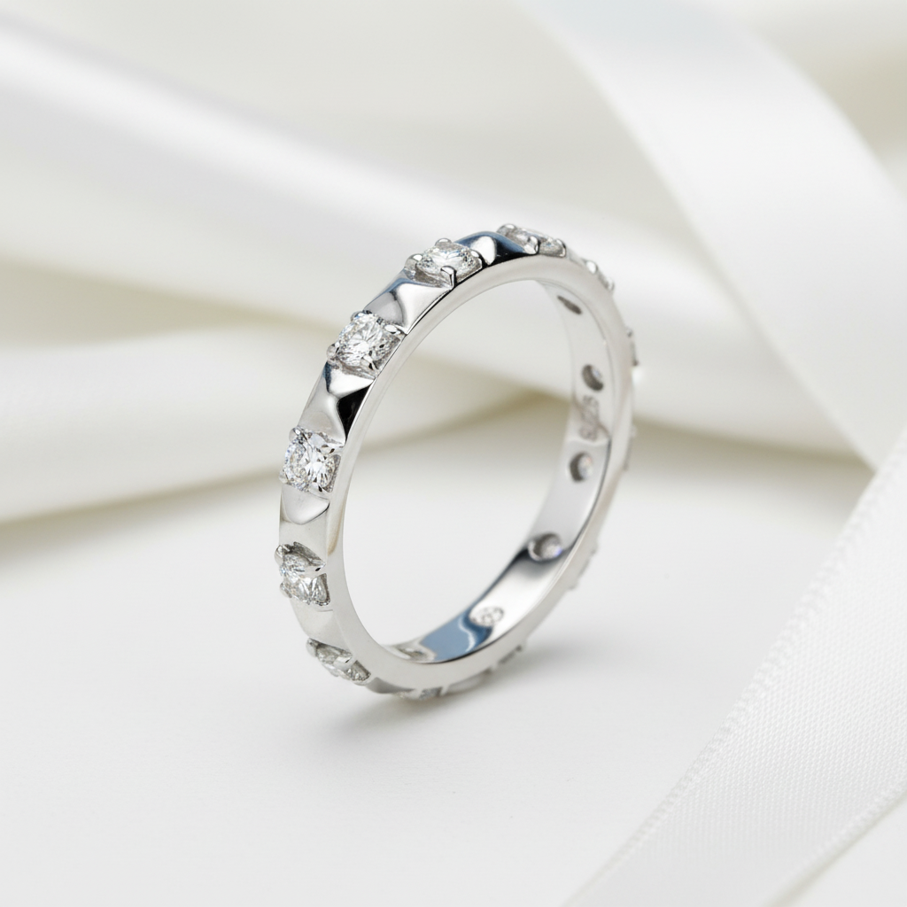 3mm Round Diamond Option Eternity Wedding Band-Black Diamonds New York