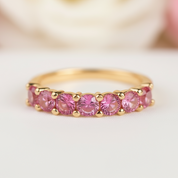 3mm Seven Stone Alexandrite Wedding Band-Black Diamonds New York