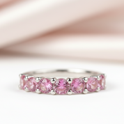3mm Seven Stone Alexandrite Wedding Band-Black Diamonds New York