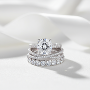 3pc Gorgeous Cushion Cut Simulated Diamond Ring Set-Black Diamonds New York