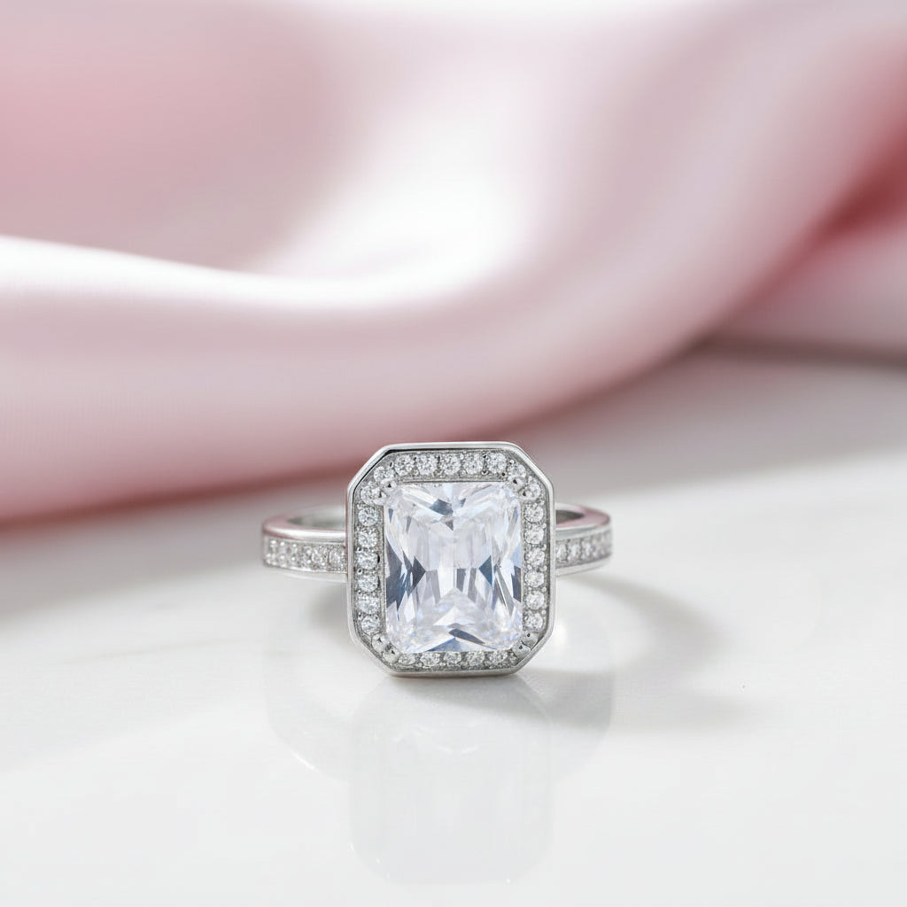 4 Carat Radiant Cut Engagement Ring-Black Diamonds New York