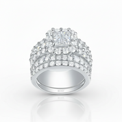 4.0 Ct Cross Cut Diamond Option Ring Set-Black Diamonds New York