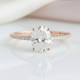 4 Prong 14K White Gold 1ct Oval Diamond Option Engagement Ring