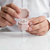 4 prong Yellow Gold Classic Round Cut Engagement Ring-Black Diamonds New York