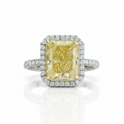 4.0 ct Light Yellow Radiant Cut Diamond Option Engagement Ring in 14k White Gold-Black Diamonds New York