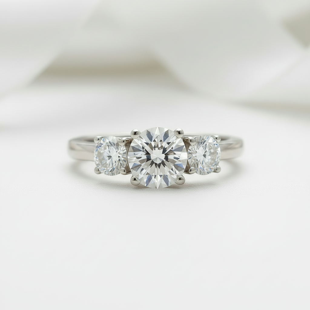 4.0 Ct Diamond Eternity Engagement Ring-Black Diamonds New York