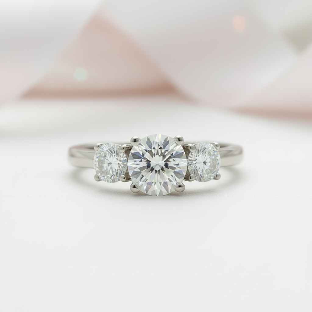 4.0 Ct Diamond Eternity Engagement Ring-Black Diamonds New York