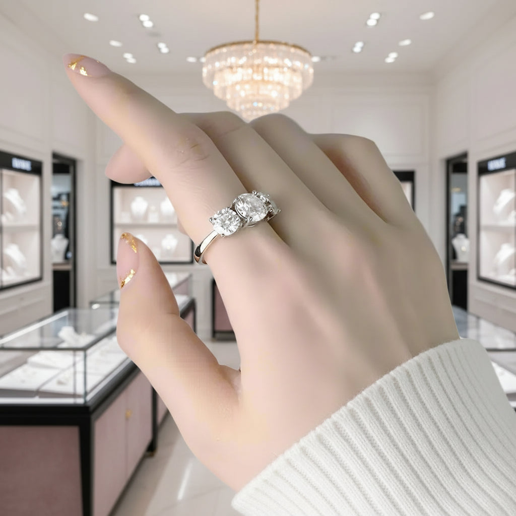 4.0 Ct Diamond Option Eternity Engagement Ring-Black Diamonds New York