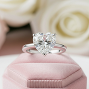 4.0 Ct Heart Cut Diamond Solitaire Engagement Ring-Black Diamonds New York