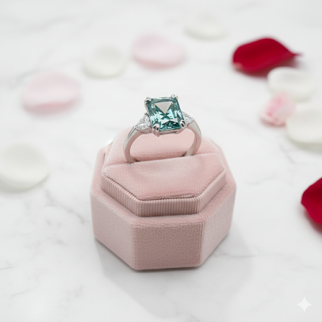 4.0 Ct Radiant Cut Diamond Engagement Ring-Black Diamonds New York